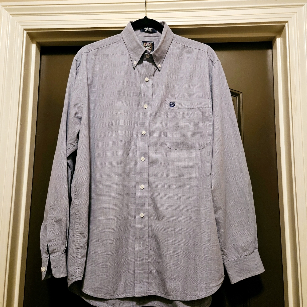 CINCH Men's Long Sleeved Shirt, Blue Tone on Tone Plaid - Size Medium